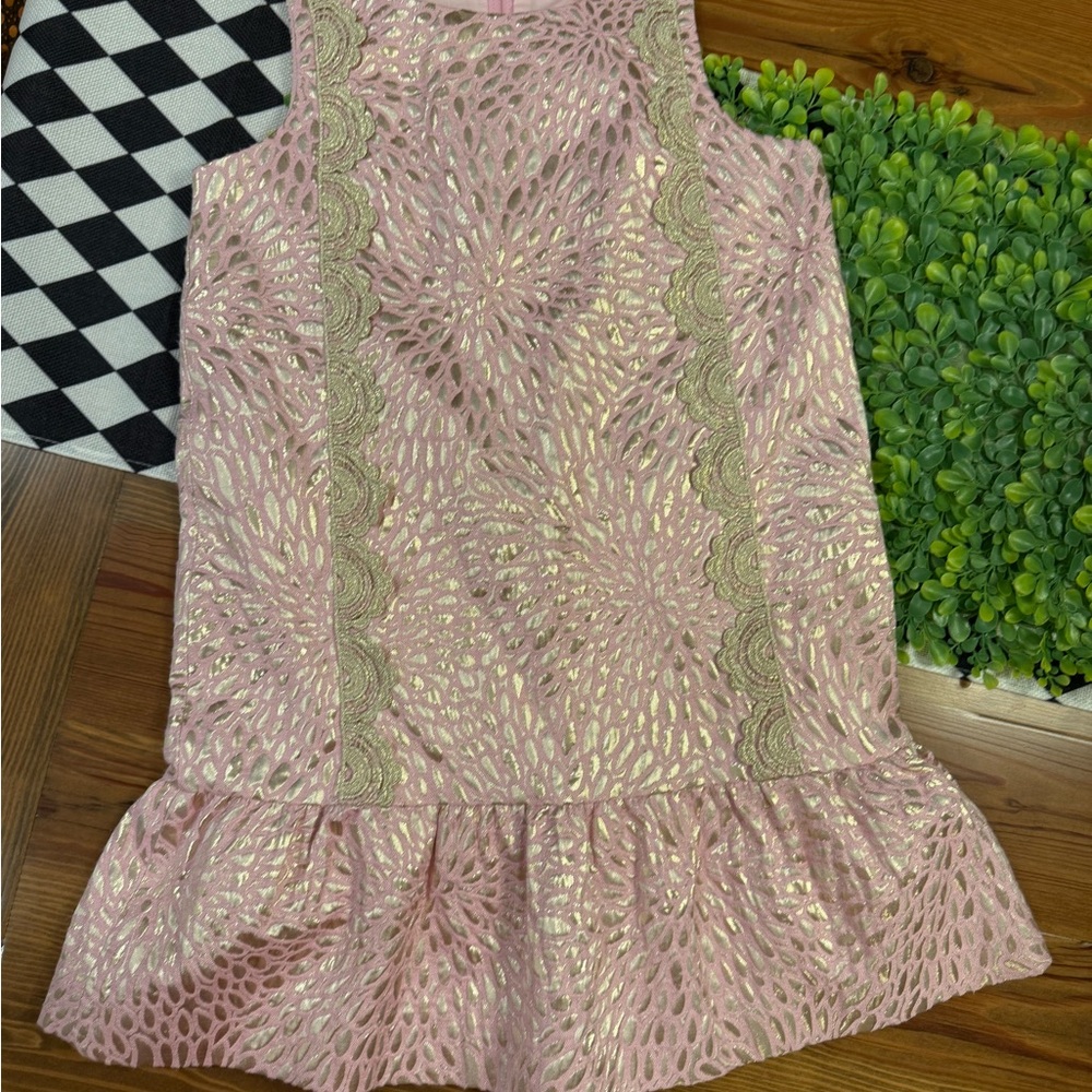 Pink and Gold Sleeveless Dress